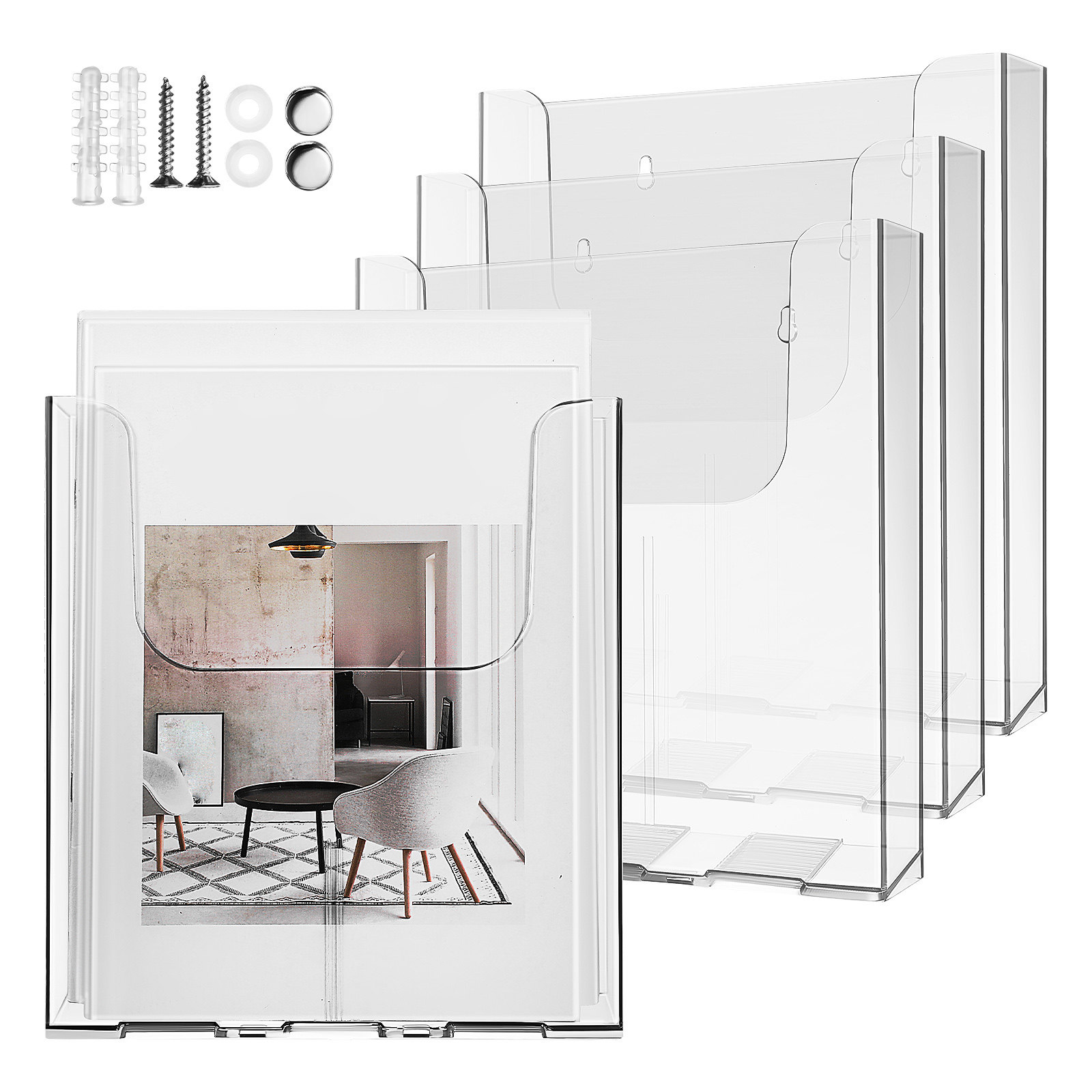 Document Holder Stand - 4 unidades de organizador de parede