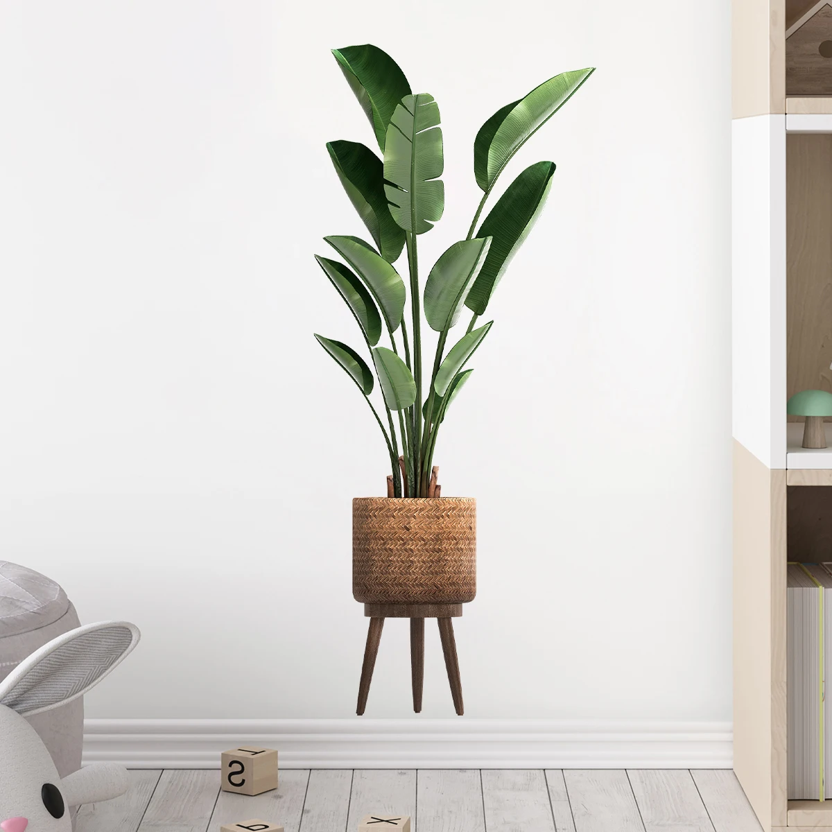 Home Office Layout - Simulação planta verde ornamental vaso adesivo