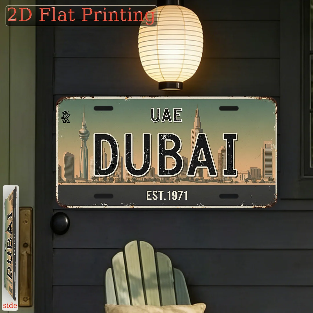 Home Office Dubai - Placa de Metal Vintage Durável com