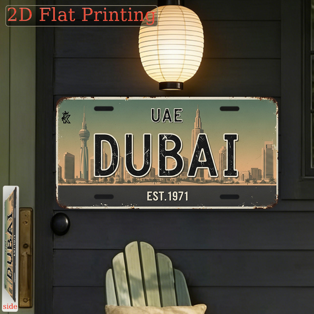 Home Office Dubai - Placa de Metal Vintage Durável com