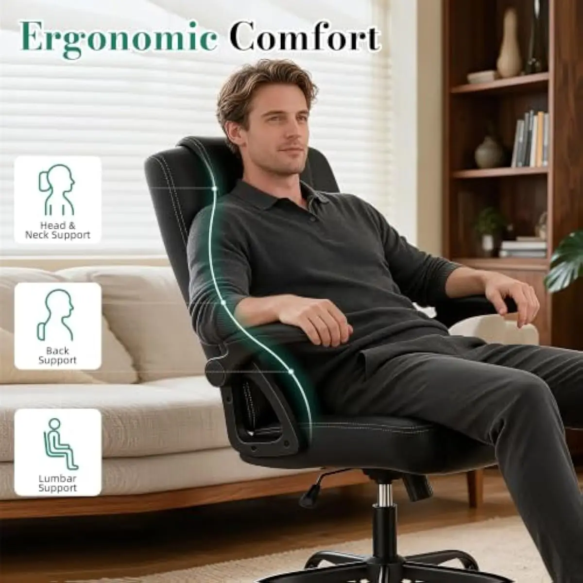 Cadeira de escritório ergonómi - Ergonomic Office Chair avaliação e preço