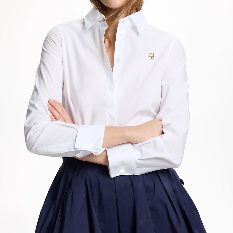 Camisa Elegante Branca com Lap - Home Office Logo avaliação e preço
