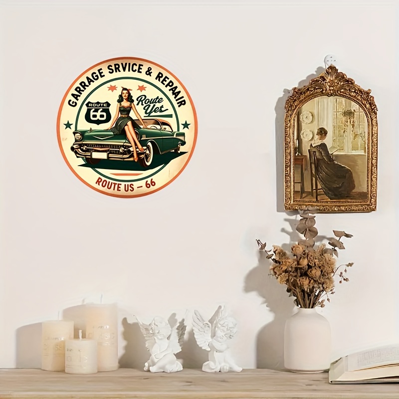 Placa Redonda de Alumínio Vint - Home Office Or avaliação e preço