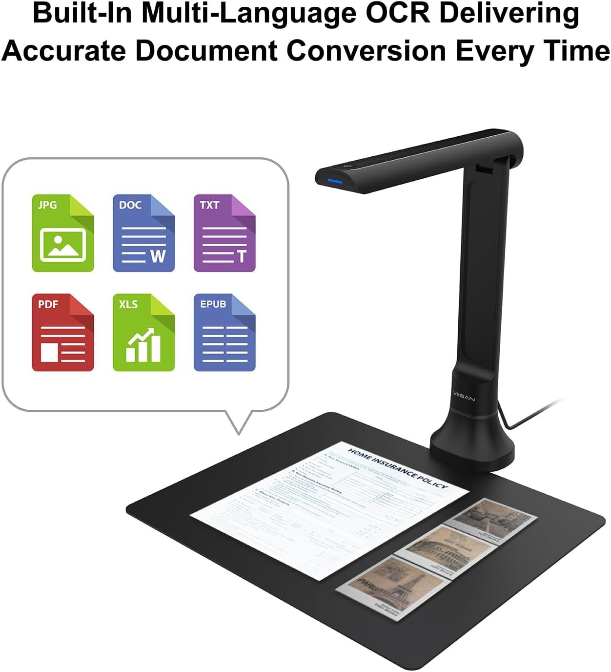 Câmera de Documentos VIISAN DB - Document Scanner Portable avaliação e preço