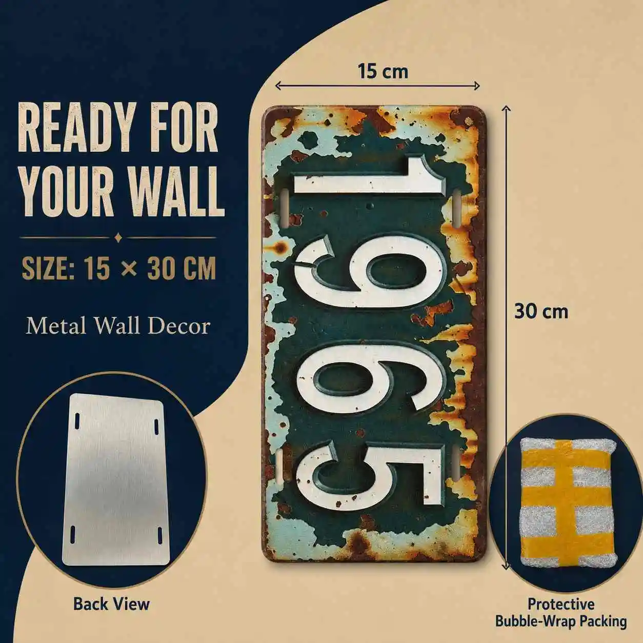 Placa de Metal Vintage Durável - Home Office Dubai avaliação e preço