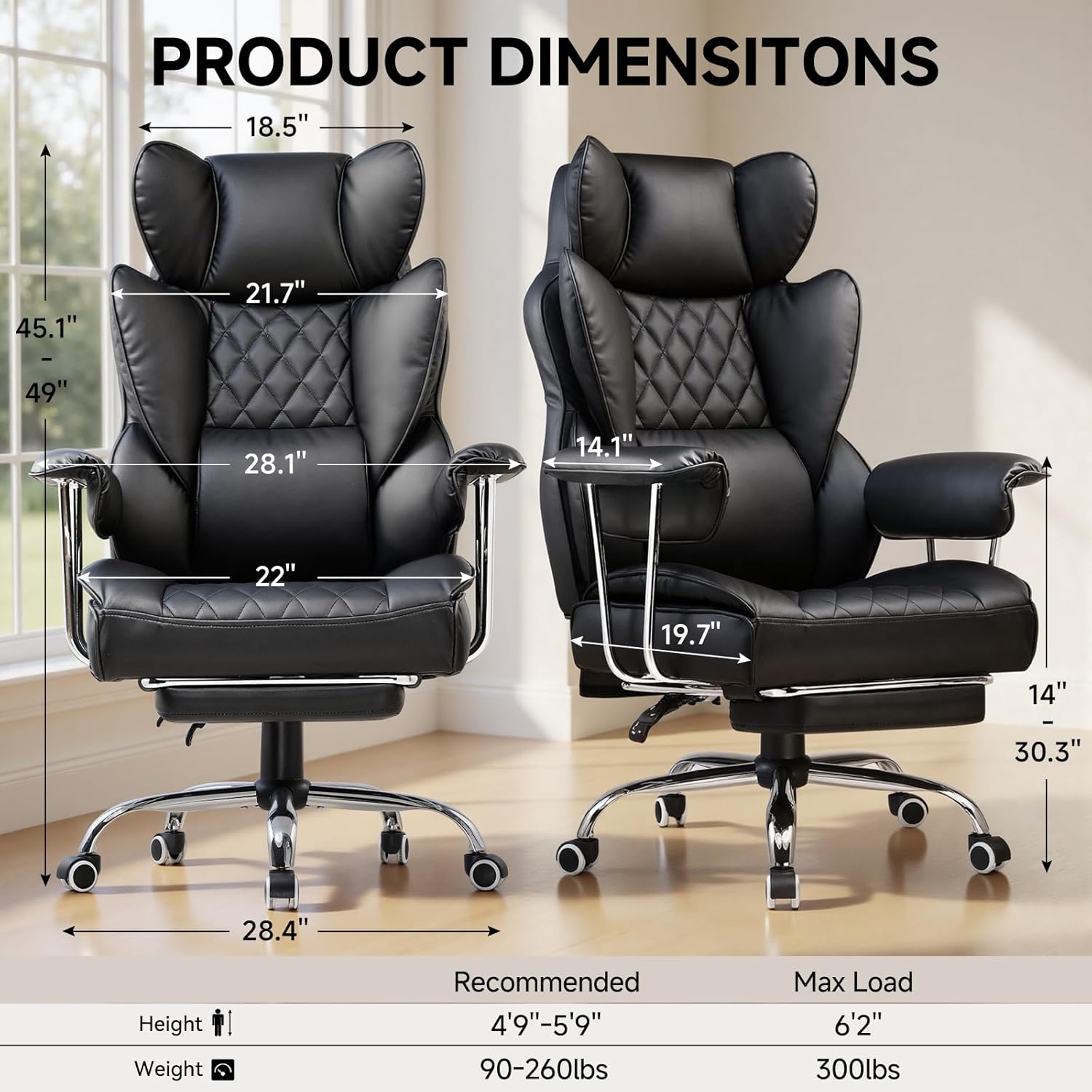Cadeira de Escritório Grande e - Ergonomic Office Chair avaliação e preço